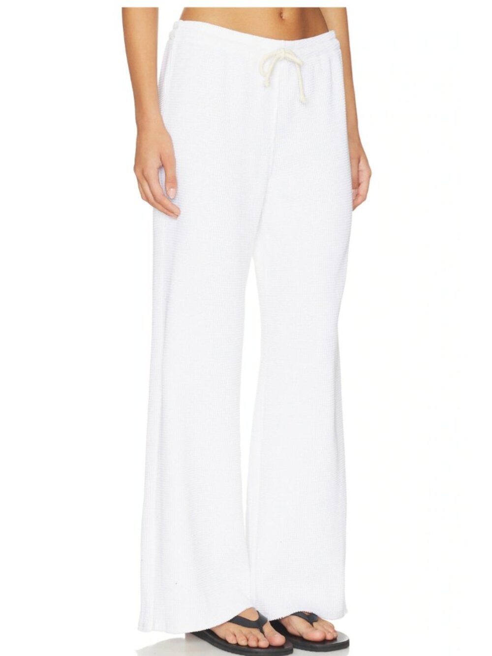 perfectwhitetee Shane Waffle Pants in White